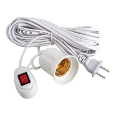 Подовжувач з перемикачем для лампочки E27 кабель з патроном 4.5 м Подовжувач з перемикачем для лампочки E27 кабель з патроном 4.5 м
