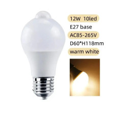 LED лампочка з датчиком руху тепле світло E27 12W (автоматична)