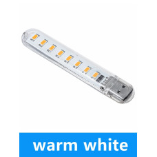 Портативна міні-лампа USB 8 LED (Тепле біле світло)